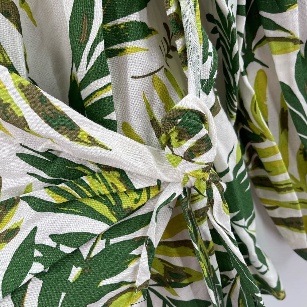 NEW ASHLEY STEWART Blouse Size 14 Linen Blend Tropical Coastal Breathable NWOT - Picture 12 of 13